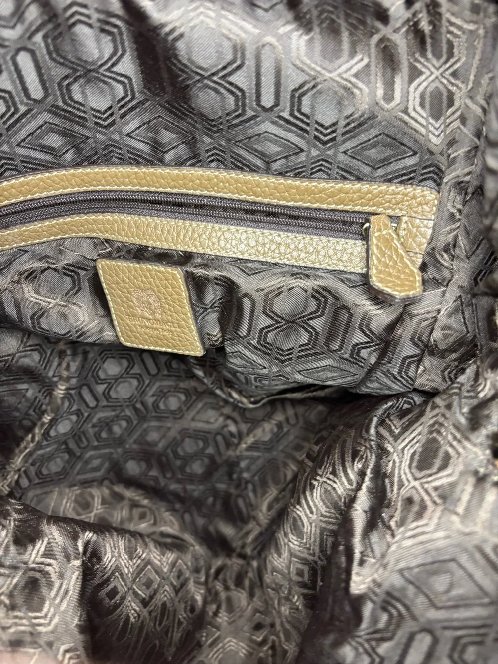 Bruno Magli Pebbled Leather Satchel in Taupe